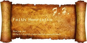 Feith Henrietta névjegykártya